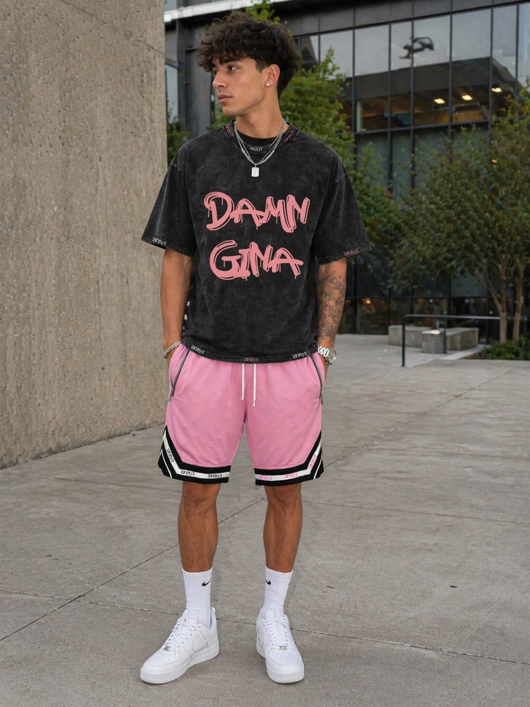 Damn Gina Mens acid wash tee by the 2fifty brand
