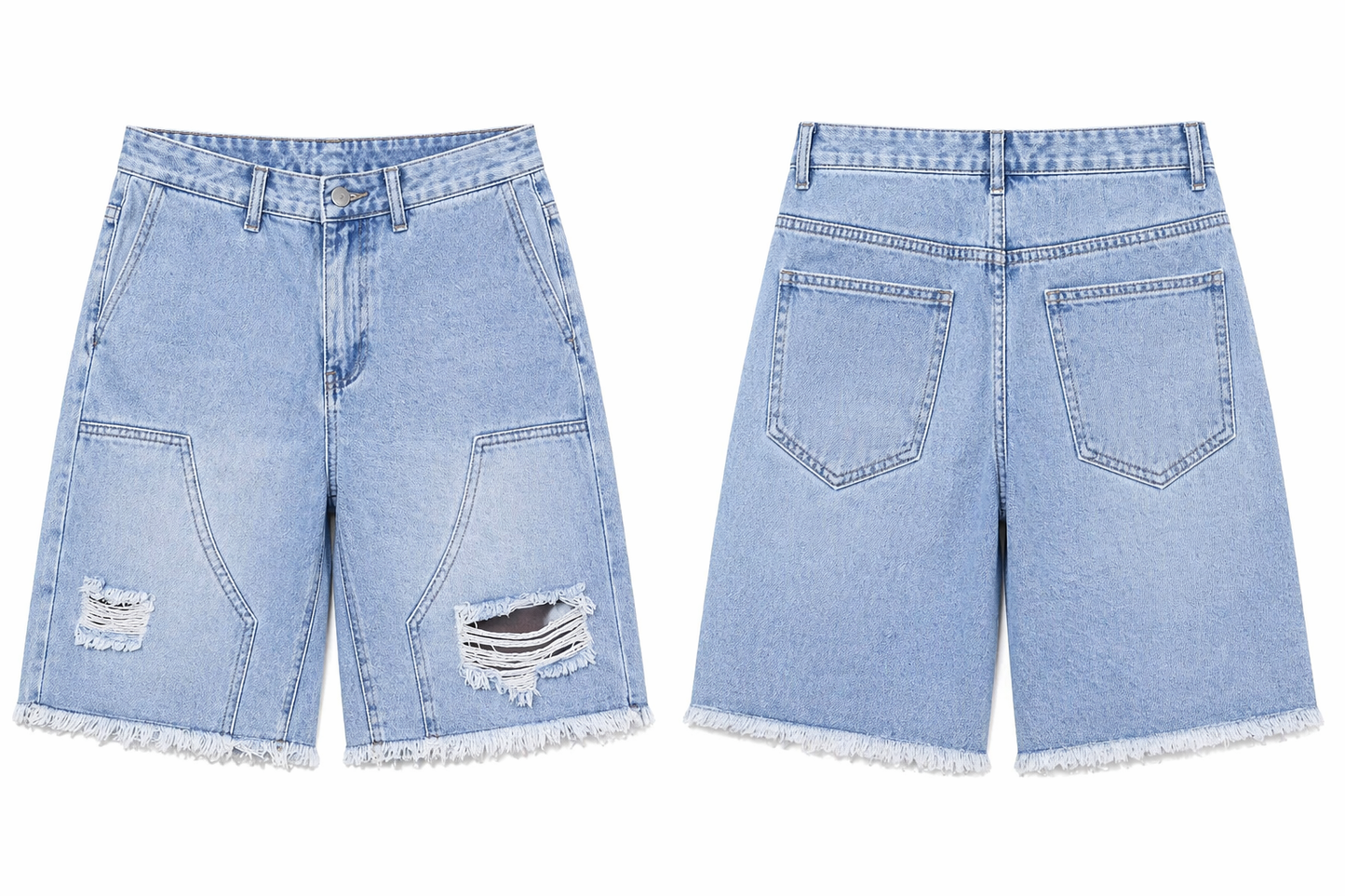 Men’s Baggy distressed jean shorts by the 2fifty2 brand