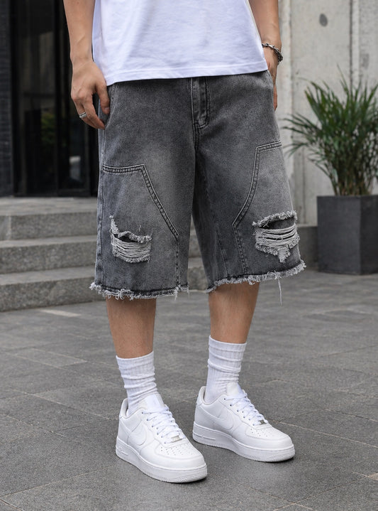 Men’s 2Fifty2 Brand Baggy distressed jean shorts