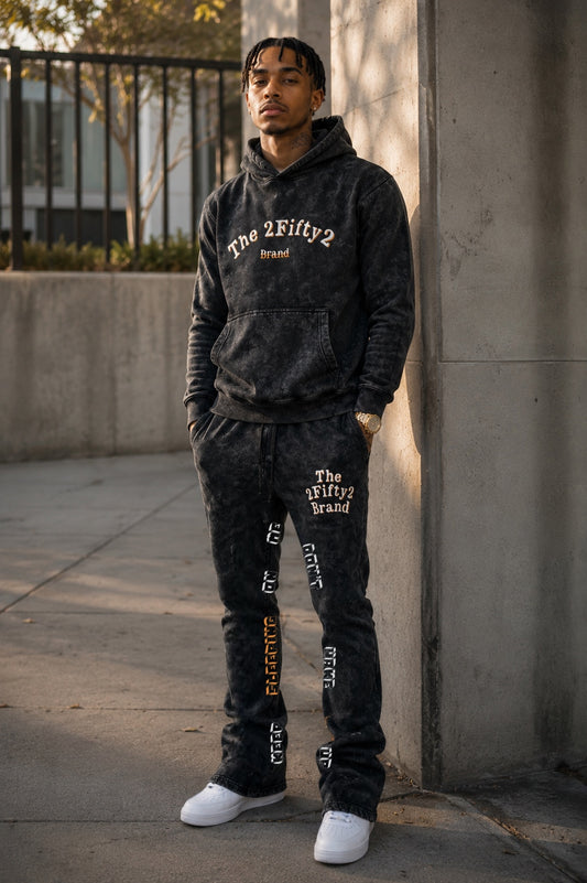 Men’s acid wash stacked pants jogger set by the 2fifty2 brand