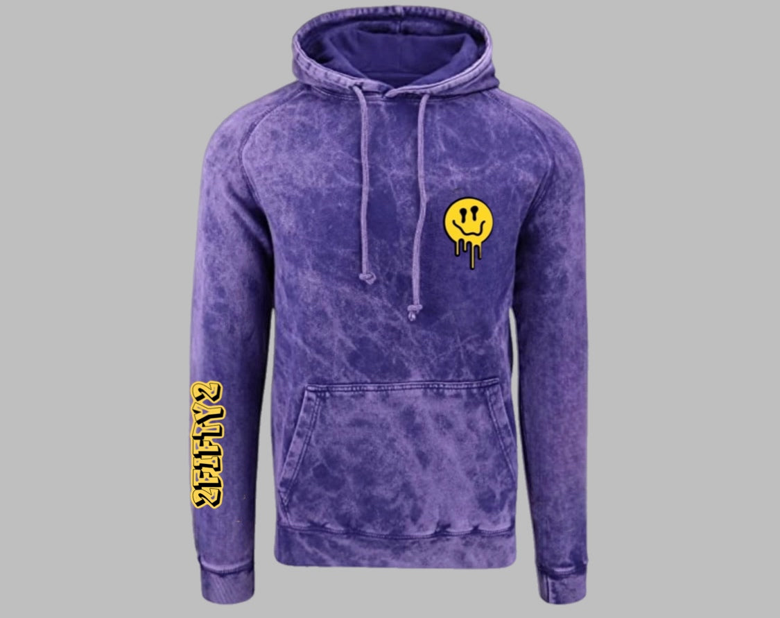 Acid wash pullover hoodie, purple