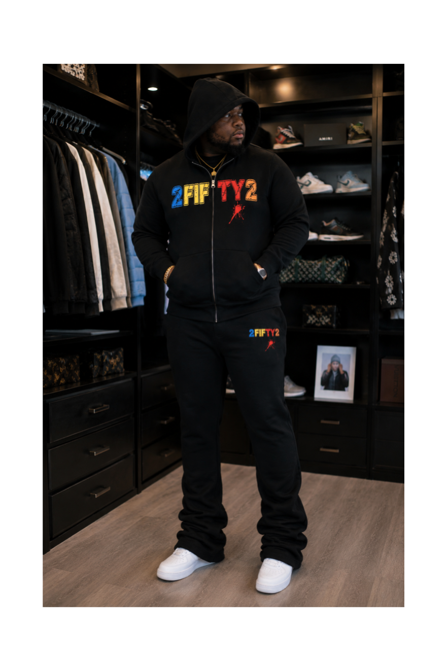 Men’s flare bottom Zip Up color block Sweatsuit by The 2Fifty2 Brand