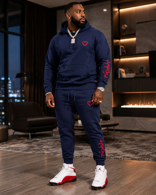 Men’s spotted heart sweatsuit jogger set