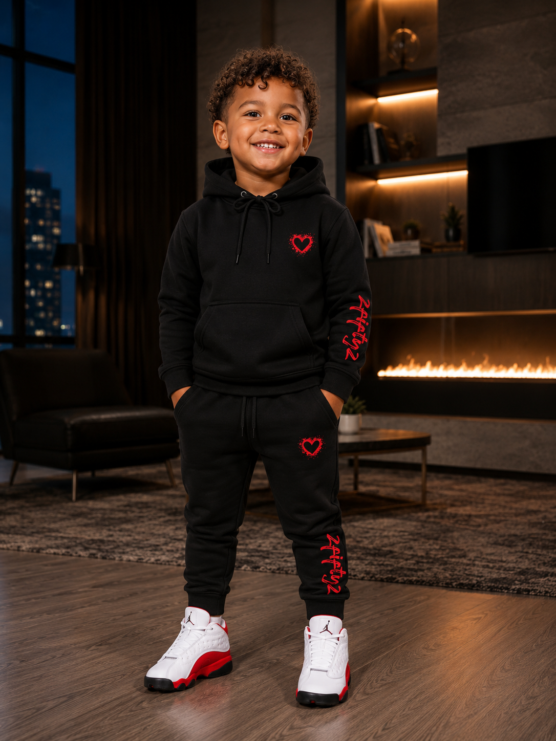 Boys heart jogger sweatsuit by The 2Fifty2 Brand