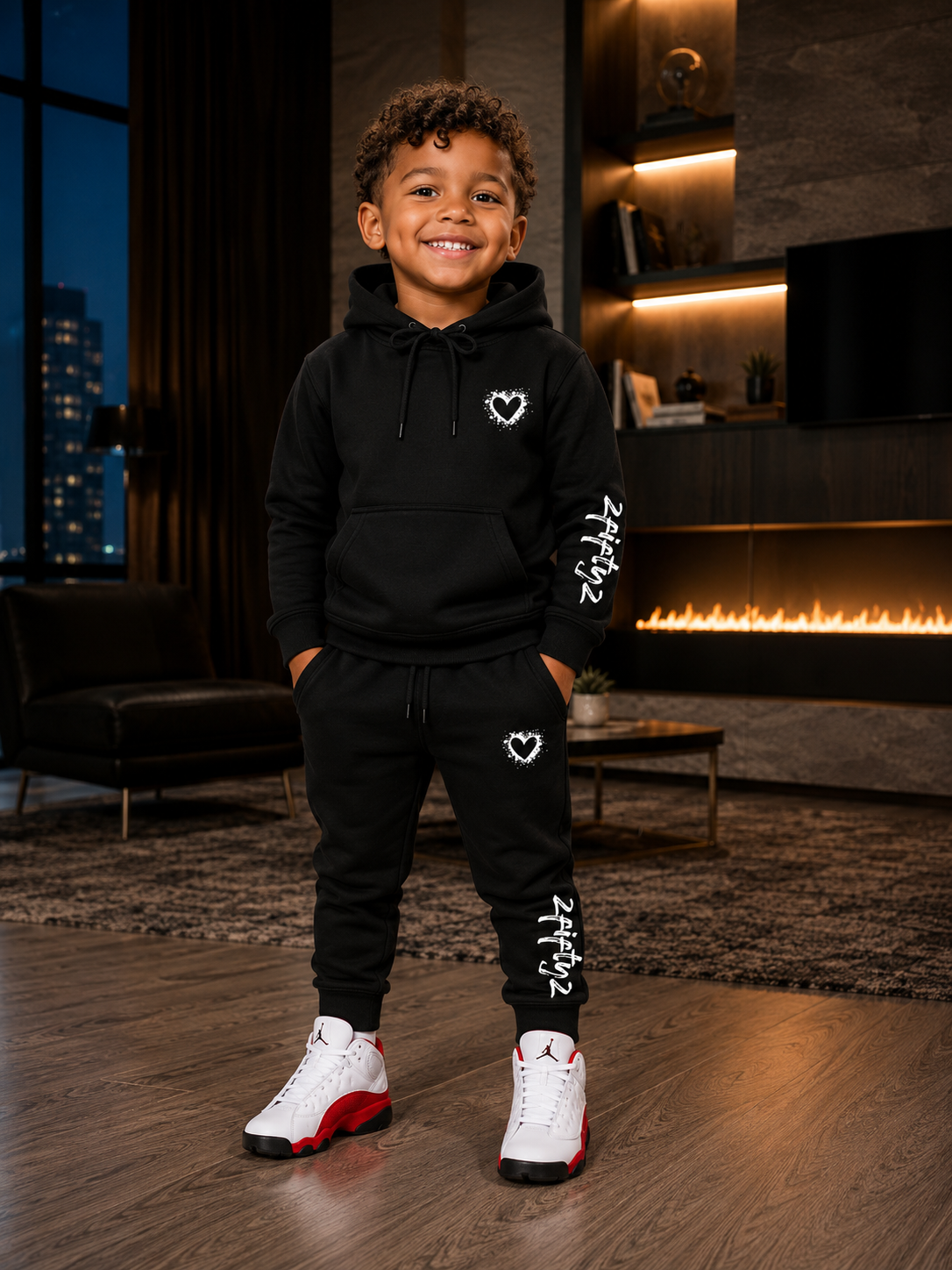 Boys heart jogger sweatsuit by The 2Fifty2 Brand