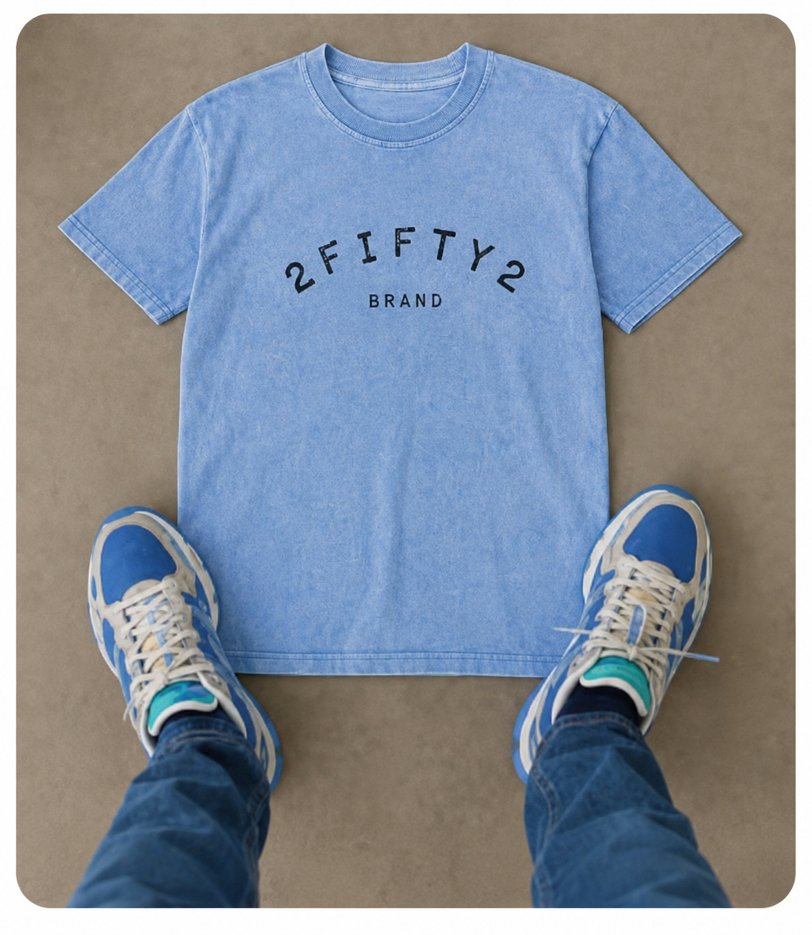 Men’s 2Fifty2 Brand light blue acid wash tee