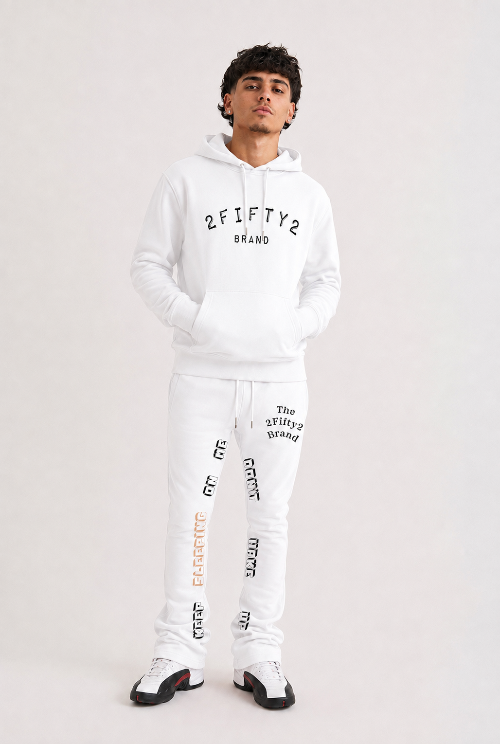 Men’s Flare bottom stacked sweatpants jogger 2 piece sweatsuit by the 2fifty2 brand