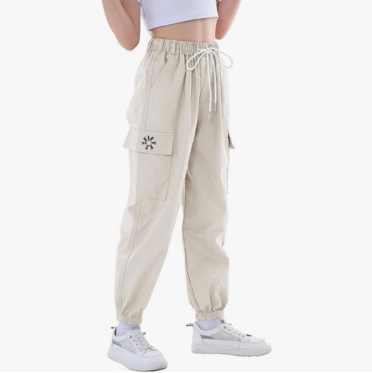 loose fit cargo joggers for girls