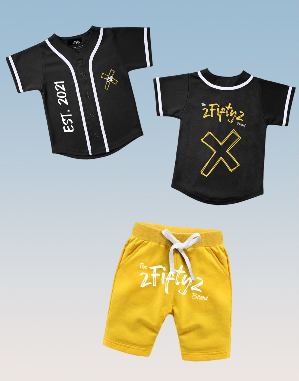 Toddler Boys baseball jersey short set by the 2fifty2 brand