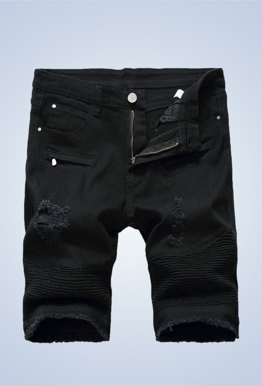 Men’s black distressed jean shorts by 2fifty2