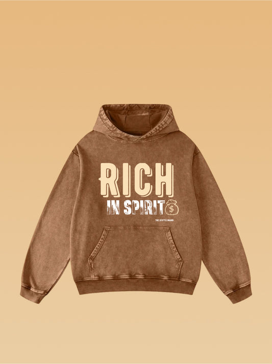 Rich in spirit acid wash hoodie by the 2fifty2 brand