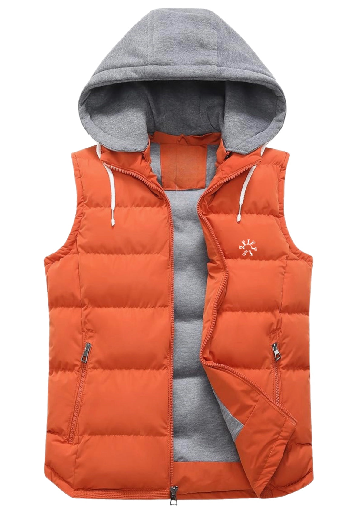 Men’s hooded puffer vest with removable hood