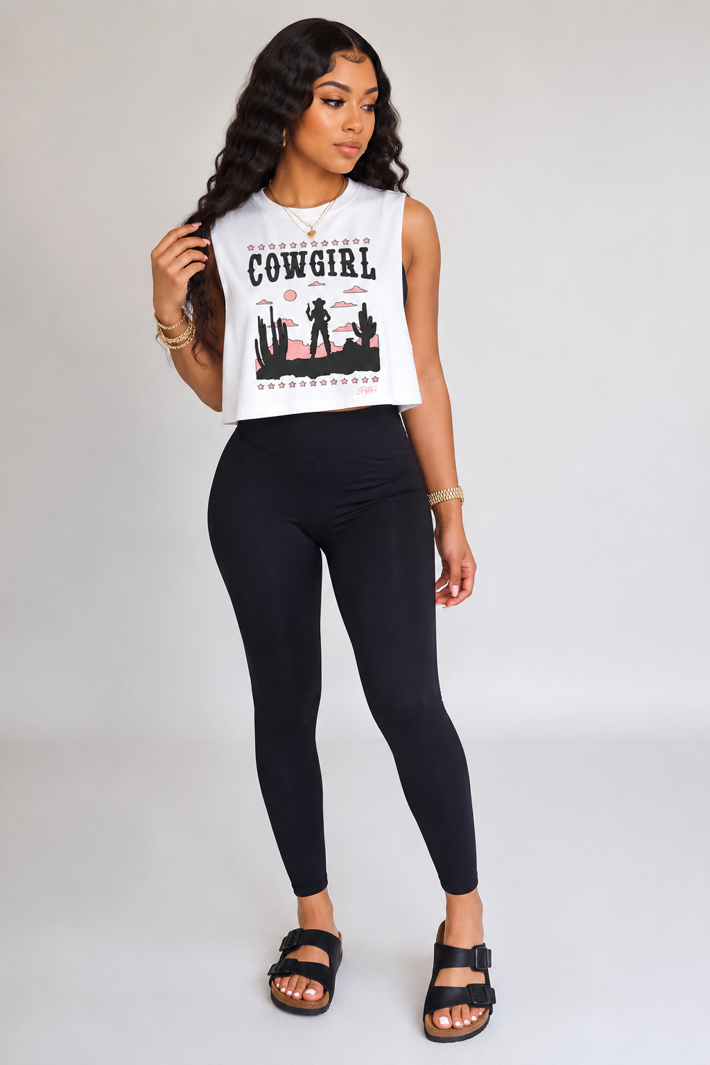 Cowgirl Graphic Crop Tank