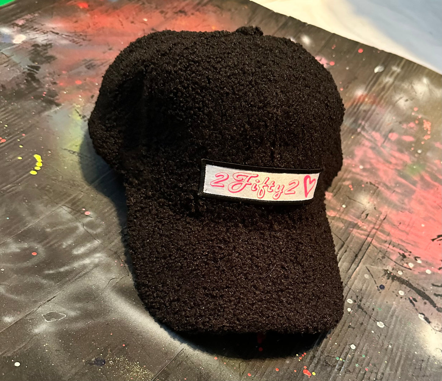 Faux Lamb Wool Baseball Cap, black