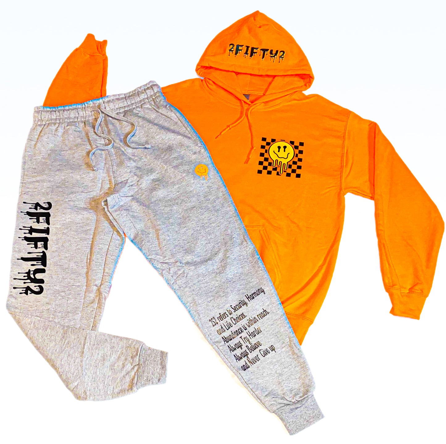 Mens graphic hoodie (orange) - 2fifty2