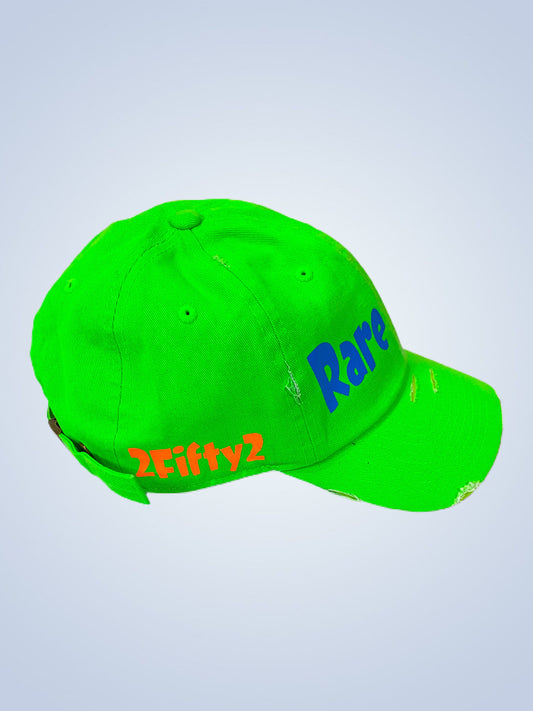 Neon Green Dad hat ( distressed) - 2fifty2