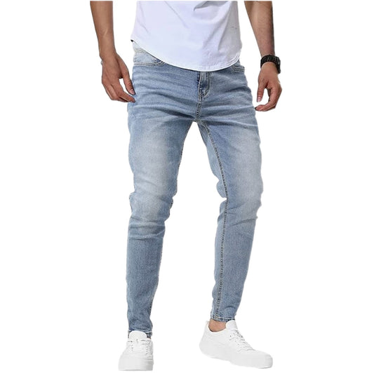 Men Slim Fit Denim Jeans Stretch Skinny Tapered Jean Pants