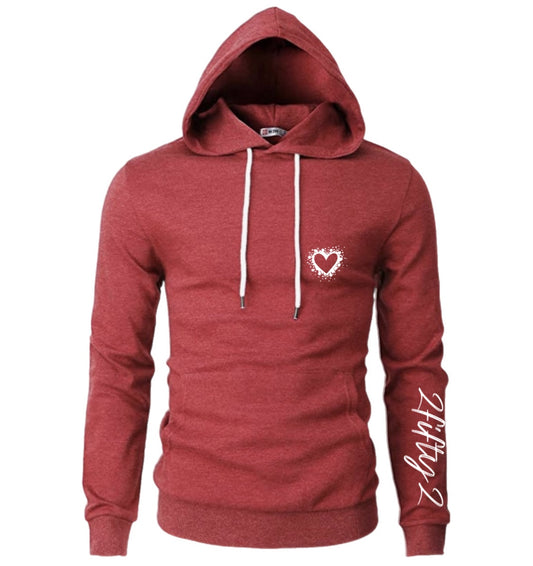 Mens Casual Slim Fit Double Cotton Fabric Long Sleeve Hoodie