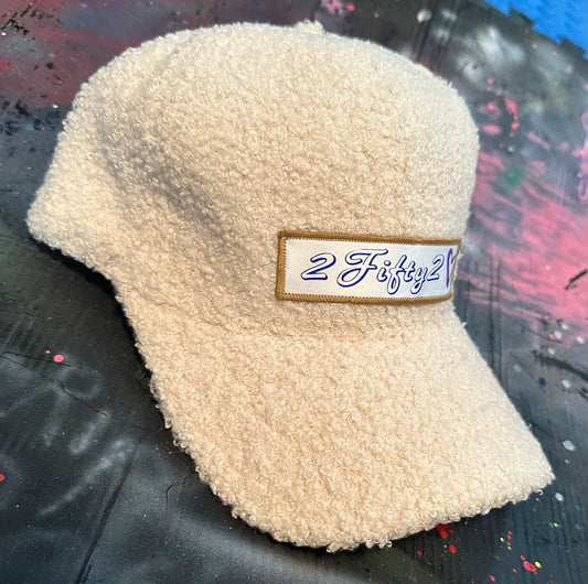 Faux Lamb Wool Baseball Cap, cream