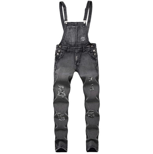 Men’s stylish distressed overalls