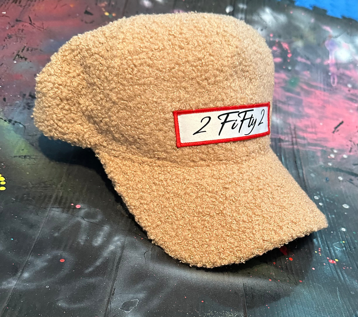 Faux Lamb Wool Baseball Cap, tan