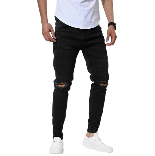 Men Slim Fit Denim Jeans Stretch Skinny Tapered Jean Pants